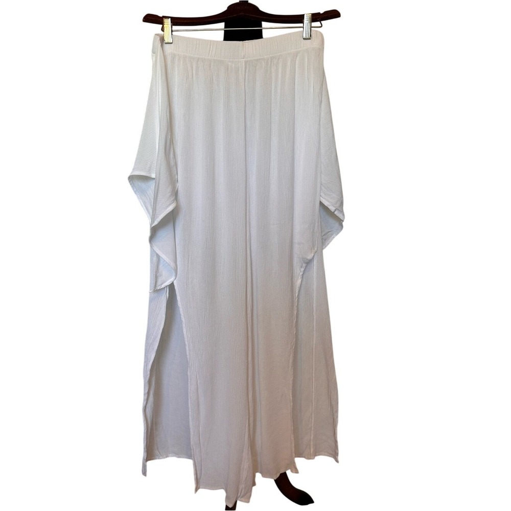 Kona Sol Swim White Tie-Front Split Leg Pull On Pants Size Large - Picture 2 of 7